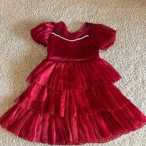 Elegant Red Tiered Dress